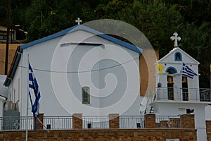 Bluje and white of Katakolon in Greek