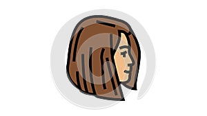 blunt bob hairstyle color icon animation