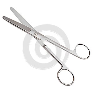 Blunt-pointed articulated scissors for dissecting and separating the skin and subcutaneous flap, cutting tissue in