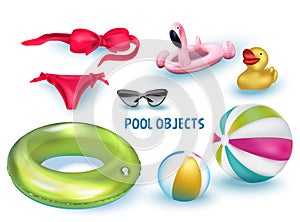 POOL OBJECTS. Rubber toys for swiming pool photo