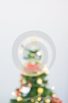 Blur Background Christmas tree with glowing light