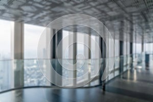 Blur background of empty office interior in city photo