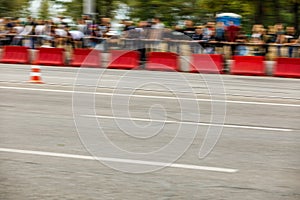 Blur background of tribune on race track