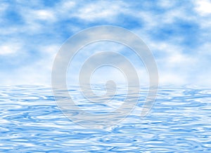 Blur clouds skyline in a water foregrounds