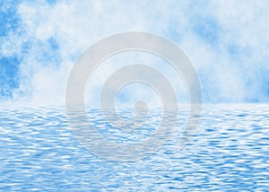 Blur clouds skyline in a water foregrounds