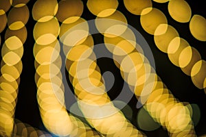 Blur focus Background with circle golden Bokeh from LED Lights for every festival