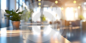 Blur focus of open space office interior background