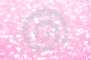 Blur heart pink background beautiful romantic, glitter bokeh lights heart soft pastel shade pink, heart background colorful pink