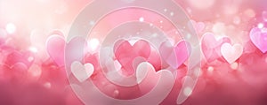heart background colorful pink for happy valentine, banner