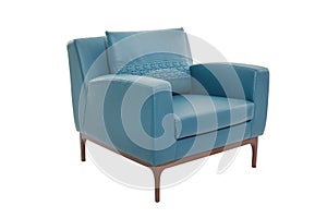 Blur leather and wood armchair modern designer