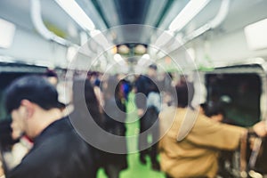 Blur people in Subway train Travel transportation background