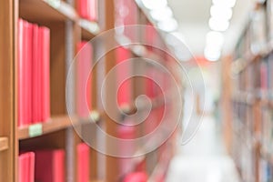 Blur school library or study room with book shelves for education background