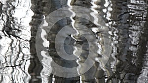 Blur spring water with tree reflections abstract background