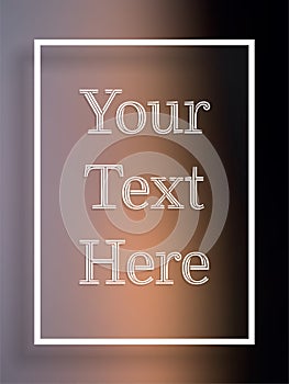 Blur text frame violet black and orange background