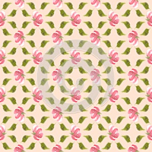 Blur water colour flower, faded seamless pattern