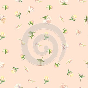 Blur watercolour flower, faded seamless background