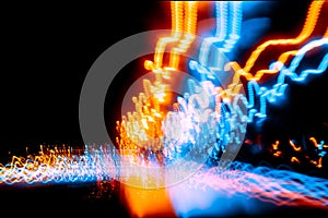 blur wave light trial motion night road driving fast