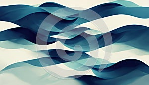 Blur waves abstract background blue curves flow AI generated