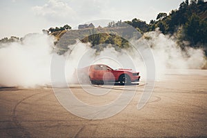 Blured car drifting, motion blur drift photo