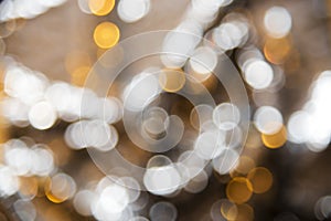 Blured Golden Lights Background, Party, Celebration Or Christmas Texture