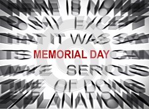 Blured text with focus on MEMORIAL DAY