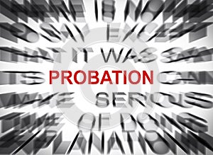 Blured text with focus on PROBATION photo