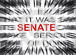 Blured text with focus on SENATE
