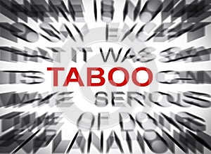 Blured text with focus on TABOO