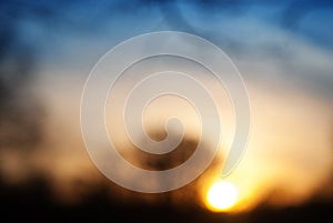 Blurred abstract colorful nature sunset background