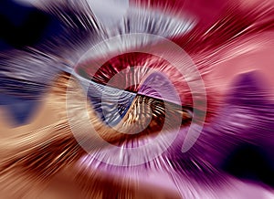 Blurred abstract colorful swirl motion in red, purple, grey and orange