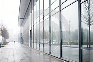 Blurred abstract grey glass wall photo