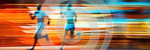 Blurred athletes at the summer olympics, concept of Action, created with Generative AI technology