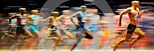 Blurred athletes at the summer olympics, concept of Action, created with Generative AI technology