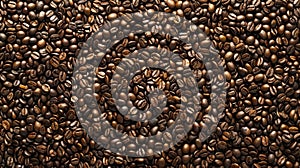 Blurred backdrop featuring tered coffee beans in a rich earthy color palette evoking the natural origins of aromatic photo