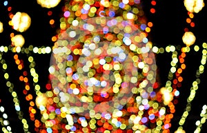 Blurred background. Beautiful luminous flashing New Year Christmas decoration