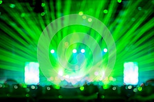 Blurred background : Bokeh lighting in concert with audience ,Music showbiz concept