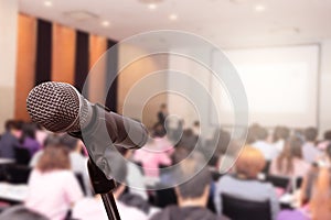 Blurred background of conference hall or seminar room, business concept.