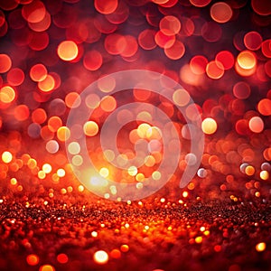 Red tone blurred bokeh light background