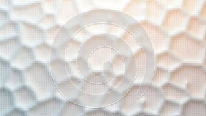 A blurred background featuring a soft focus hexagonal pattern in light tones