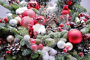Blurred background of glass with raindrops on the window grid