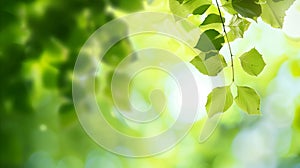 Blurred background of green leaves with bokeh effect,atmosphere of spring or summer wallpaper