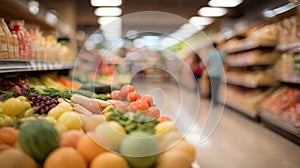blurred background of grocerie store