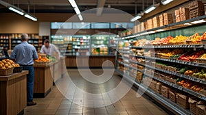 blurred background of grocerie store