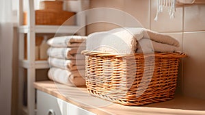 Blurred background of a laundry nook