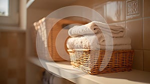 Blurred background of a laundry nook