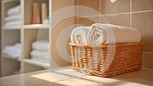 Blurred background of a laundry nook