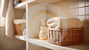 Blurred background of a laundry nook