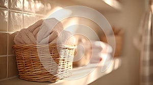 Blurred background of a laundry nook