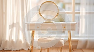 Blurred background of a light-filled vanity space