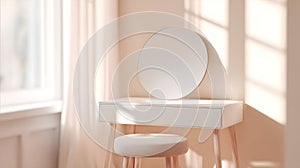 Blurred background of a light-filled vanity space